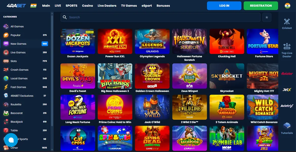 Online Casino Games on 4Rabet